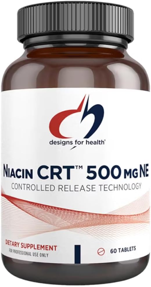 Conceptions pour la santé Niacine 500mg - Niacine CRT Vitamine B3 (acide nicotinique), Comprimés à libération lente contrôlés pour aider à réduire au minimum la grippe - non-OGM, supplément sans gluten (60 comprimés)