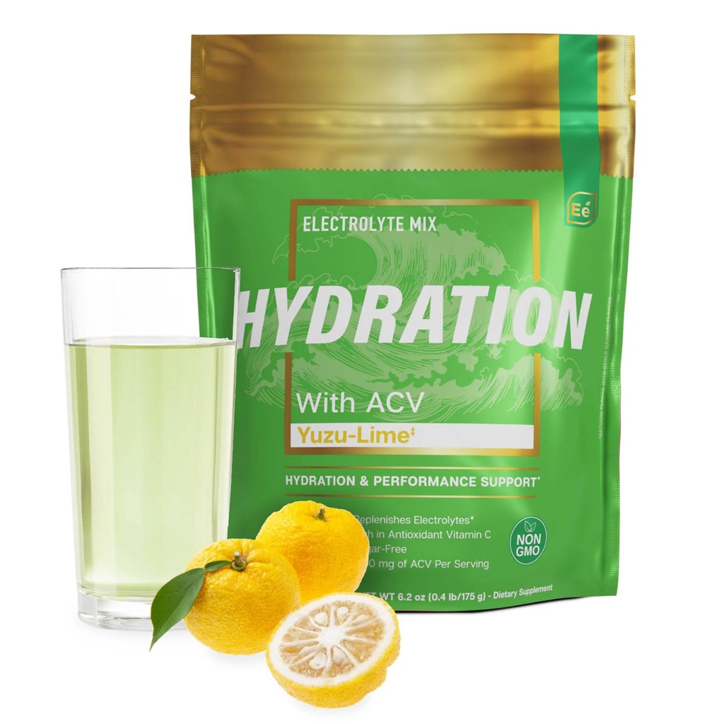 Essential Elements Hydration Packets - Yuzu Lime Pack - Sugar Free Electrolytes Powder Packets - 25 Stick Packs von Elektrolyten Pulver Kein Zucker - Trinken - mit ACV & Vitamin C