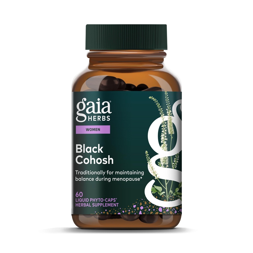 Gaia Herbs Black Cohosh - Menopause Unterstützung Ergänzung zu helfen Hormon Balance und Gesundheit für Frauen - mit Organic Black Cohosh - 60 Vegan Liquid Phyto-Capsules (30-Day Supply)