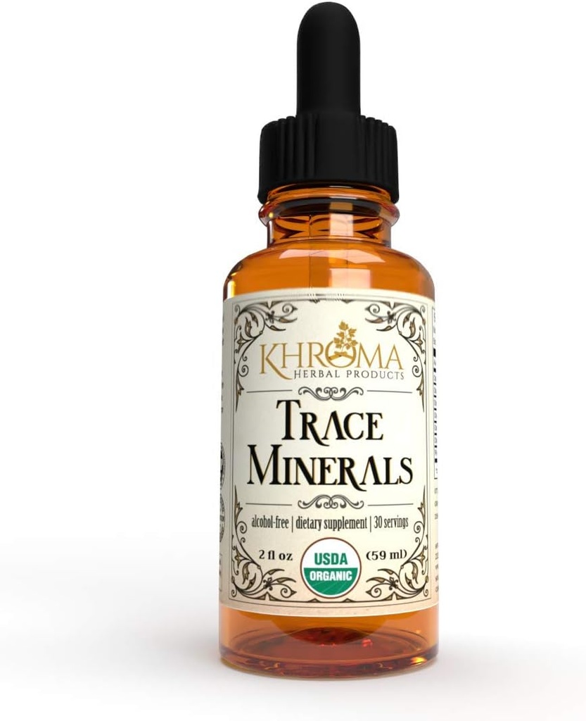 Organic Trace Minerals - von Khroma Herbs - 2 oz Liquid Plant-Based Trace Mineral Blend - Entworfen für maximale Absorption - 30 Portionen