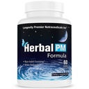 Longévité Herbal PM - Formule de sommeil à base de plantes avec 5 htp, mélatonine, Valerian et GABA. 60 Capsules de Veggie