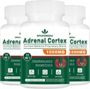11-en-1 Supplément de soutien adrénal, Supplément de cortisol avec acide pantothénique et Ashwagandha - Soutient la fonction adrénale saine, l'énergie et la relaxation - 180 capsules