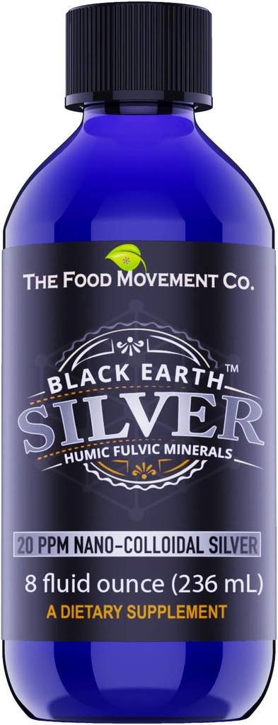 Die Food Movement Black Earth Silver mit Humic Fulvic Acids, Trace Minerals für Immununterstützung, Detox, Gut Health – 8 fl oz Liquid Drops Supplement