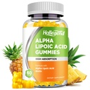Alpha Lipoic Acid Gummies 1000Mg mit Biotin, hohe Absorption Kaubare ALA-Ergänzung für Antioxidantien, Gehirngesundheit und Nerve-Unterstützung, Ananas-Flaschen, Zuckerfrei, 60 Kauen