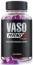 VasoManix Gummies, Vaso Manix Classic Male Supplement, All Natural Formula for Men, Premium Gummy, um Leistung, Vertrauen und allgemeine Gesundheit zu unterstützen, Offizielle Bewertungen (60 Gummies)