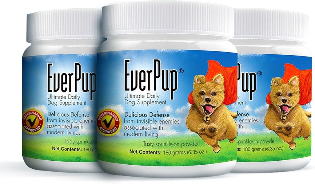 EverPup Multivitamin Dog Supplement - Glucosomine & Apoptogene für Hip & Joint Health + Probiotics & Prebiotics mit Enzymen für Verdauung