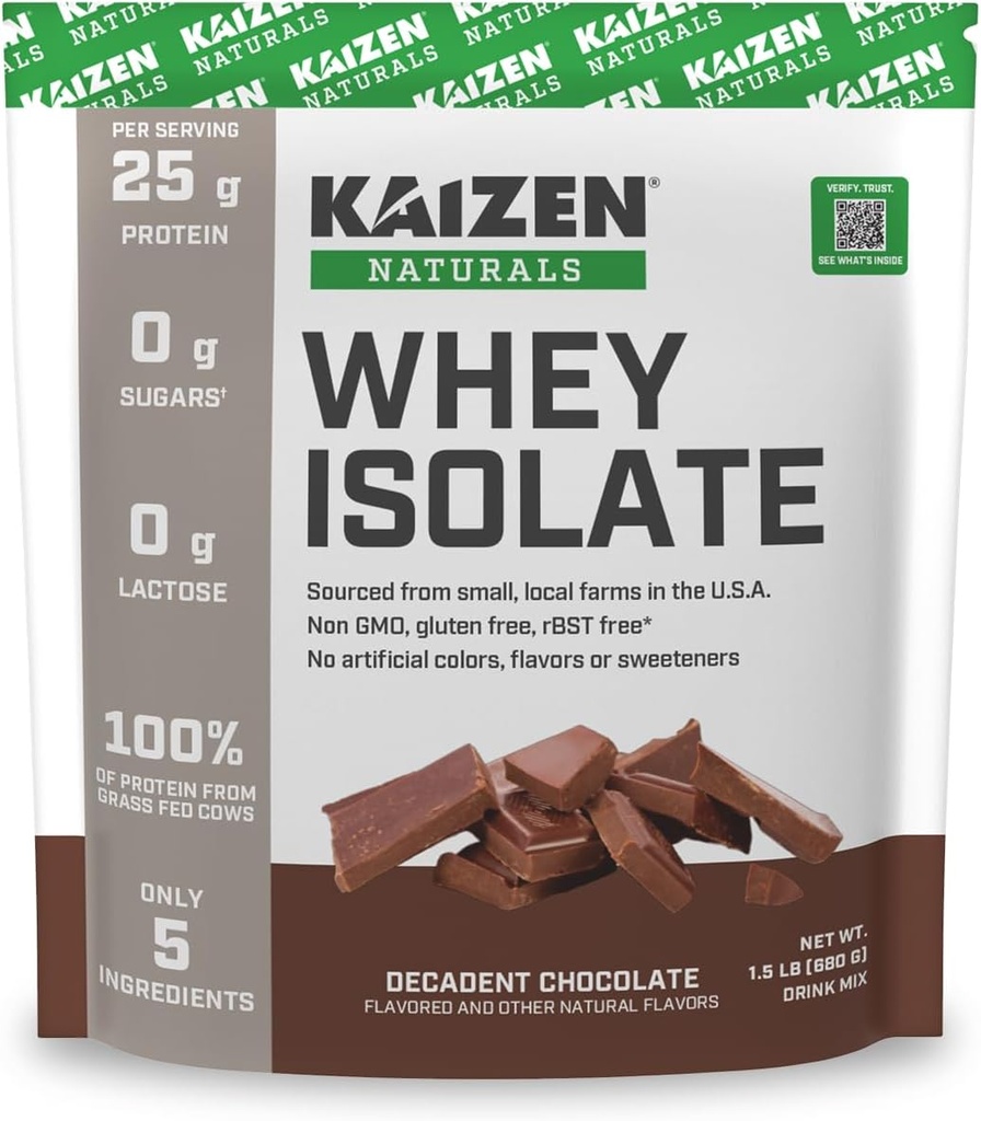 Isolation de la lactosérum Chocolat 25g Protéines Nourriture de l'herbe 5 ingrédients seulement Absorption rapide Voir les résultats du test 0g Lactosérum Sans gluten Non OGM 1,5lb