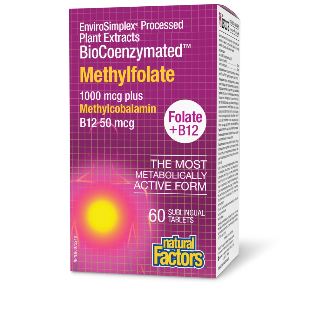Facteurs naturels Méthylfolate biocoenzymé 1000Mcg, 60 CT