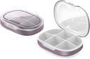 Pill Organizer, Pille Box 2 Pack, Small Pill Case für Geldbeutel & Tasche, Tägliche Medizin Vitamin Pille Box, Fish Oil Box, Supplement Box 2 Stück (Six-Compartment) (Russet)