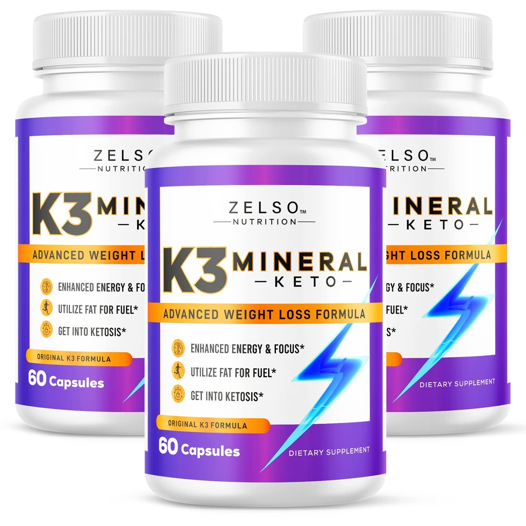 ZELSO (3 Pack) K3 Mineral Weight Loss Pills für Damen und Herren, K3 Mineral Pillen - K3 Salz Mineral, Vitamin + K3 Kapseln Ergänzung für Keto Weight Loss - 3 Monate Versorgung
