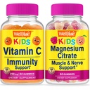 Eh bien oui Vitamine C Kids + Magnésium Citrate Kids, Gommies Bundle - Grande dégustation, supplément de vitamine, sans gluten, sans OGM, Gummy à croquer