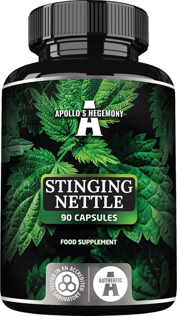 APOLLO's HEGEMONY Sting Nettle 500 mg - Hochfester Extrakt DER 4:1, 90 Vegan Kapseln, 3 Monate Versorgung, Kräuterergänzung zur Unterstützung von Herz-Kreislauf-Gesundheit
