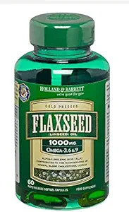 Holland & Barrett Vegetarisch Leinsamen Öl 60 Kapseln1000mg/Omega-3,6&9