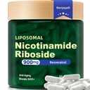 Supplément Renyqatt NAD+ - Riboside de Nicotinamide liposomique - Supplément anti-âge, énergie, focus - 80 capsules(1B)