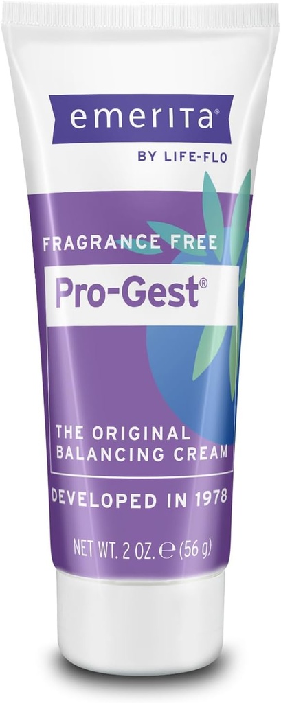 Emerita von Life-flo Pro-Gest Balancing Cream - Progesterone Cream für Damen - Original Balancing Cream mit USP Progesterone aus Wild Yam, Fragrance Free, Made without Parabens, 60-Day Guarantee, 2oz