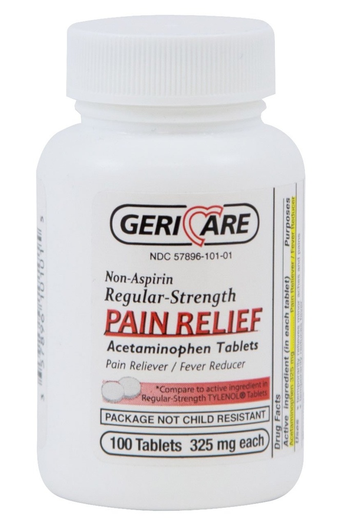 McKesson 60-101-01 GeriCare Acétaminophène Comprimé, 325mg, boîte de 100
