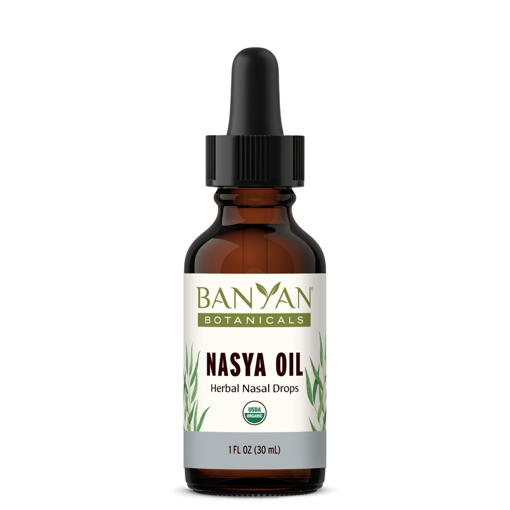 Banyan Botanicals Nasya Oil – Bio Kräuter-Nasal Tropfen für klare Atmung – Ayurvedic Nasal Cleaner und Nose Moisturizer* – Eine flüssige Unze – Certified Organic, Non GMO, Chemical Free