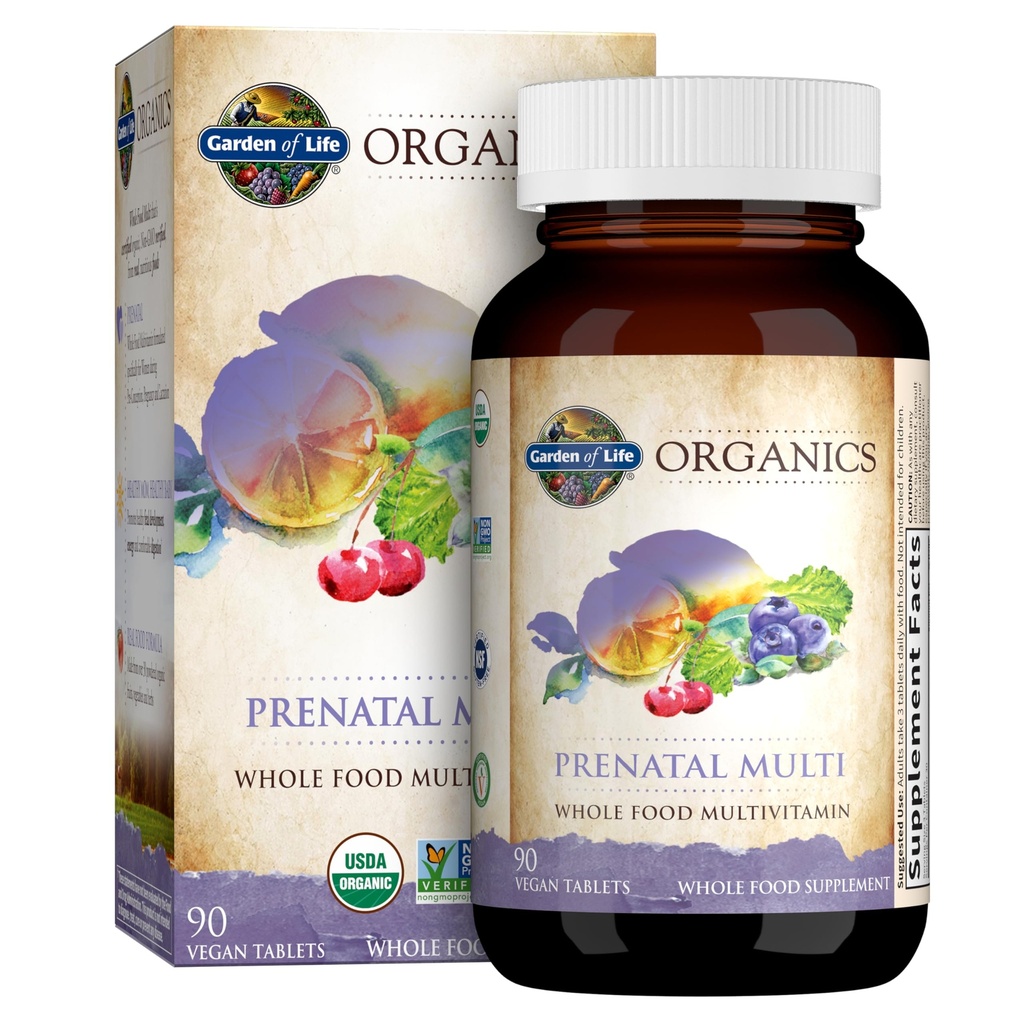 Garten des Lebens Bios Frauen Prenatal Multivitamin mit Vitamin D3, B6, B12, C & Iron, Folate for Energy & Healthy Fetal Development – Organic, Non-GMO, Gluten-Free, Vegan, 90 Day Supply