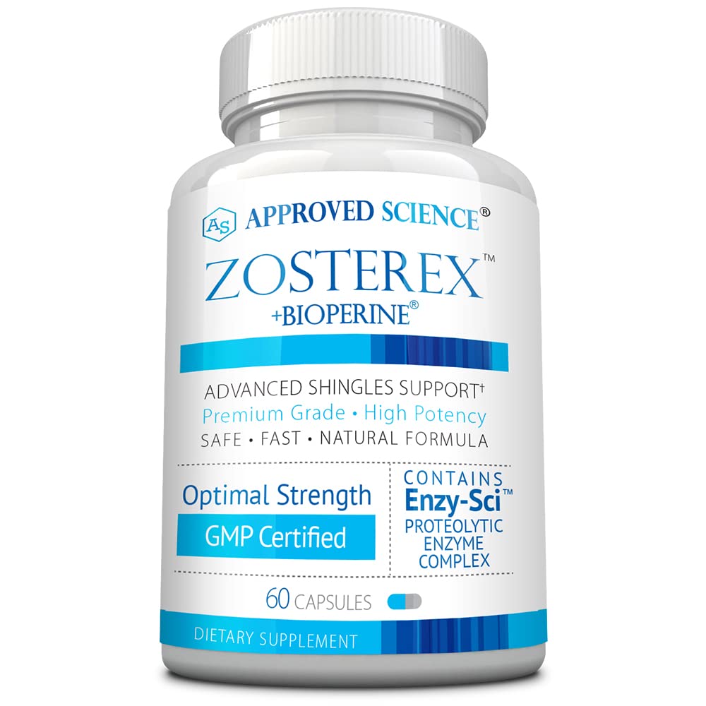 Genehmigte Wissenschaft Zosterex - Extra-Strength L-Lysine 1000mg, Vitamin B Complex, Zink - Immununterstützung & Kalte Sore Behandlung - 60 Vegan Kapseln - 1 Flasche