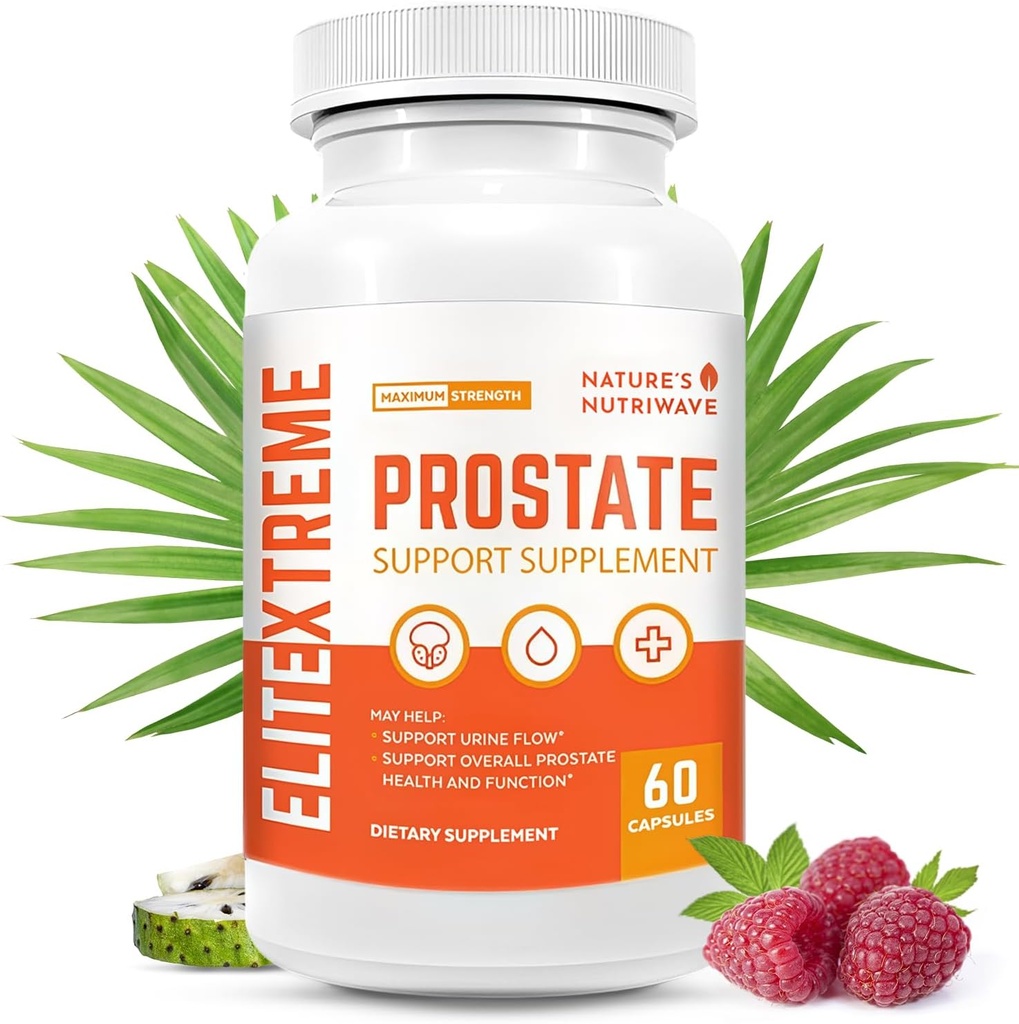EliteXtreme Health Supplement - Natürliche Formel mit Saw Palmetto, Pflanzen Sterole, Zink und Vitamine | Non-GMO, Made in USA, 60 Kapseln, 1 Monat Versorgung