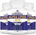 Liposomale Alpha Lipoic Acid 1600mg pro Servierung,ALA Ergänzung für Antioxidans Gesundheit, Energie und Stoffwechsel-Gluten Free & Non GMO 180 Kapseln