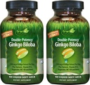 Irwin Naturals Double-Potency Ginkgo Biloba – 60 Liquid Soft-Gels – Gehirn, Fokus & Zirkulationsunterstützung - 2 Pack