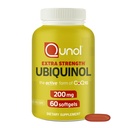 Qunol 200mg Ubiquinol, Leistungsstarkes Antioxidans für Herz- und Gefäßgesundheit, essentiell für die Energieerzeugung, Natürliche Ergänzung aktive Form von CoQ10, 60 Zähler