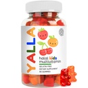 YALLA Vitamines halales pour enfants, Gommies multivitamines halales pour enfants, 45-90 jours d'approvisionnement, Vitamines essentielles avec C, D3, Zinc pour l'immunité, B6 B12 pour l'énergie, certifié ISA, sans gélatine