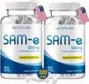 Sam e 500mg Supplément méthionine pour le foie, les articulations, le cerveau et le soutien de l'humeur, haute absorption SAM-e (S Adénosyl Methionine), végétalien, sans gluten, non-OGM-USA fait, 60 Sam e Capsule (2 Pack)