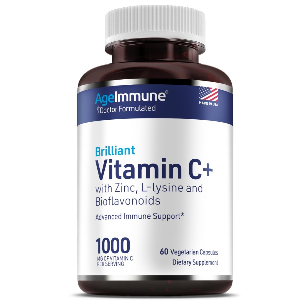 Vitamin C 1000mg-Komplex mit L-Lysine 500mg, Zink 12mg, Bioflavonoide 300mg. Doctor Formuliert Magnesium Stearate Kostenlose Ergänzungen für gesunde Immunsystem Unterstützung.(1)