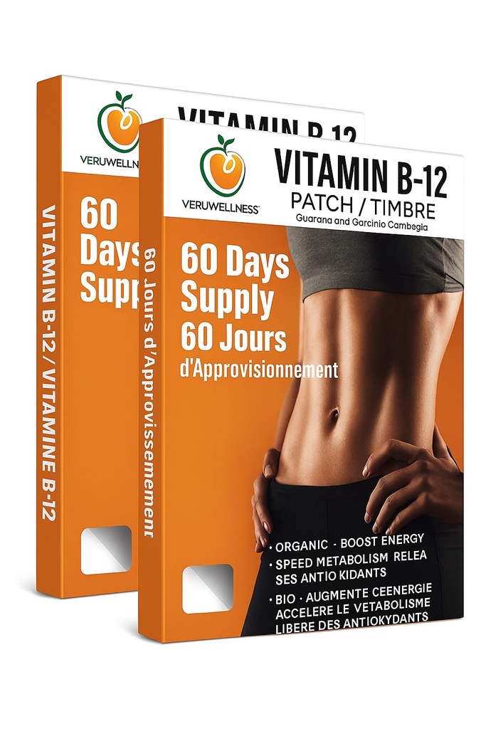 Veru Wellness B12 Patch - Energy Boost (2-Pack) – 120 Day B12 Patch - Kein Koffein