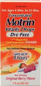 Motrin Pain Reliever/Fever Reducer Infants' Drops Concentrated Dye-Free Berry Flavor (Pack von 2) von Motrin
