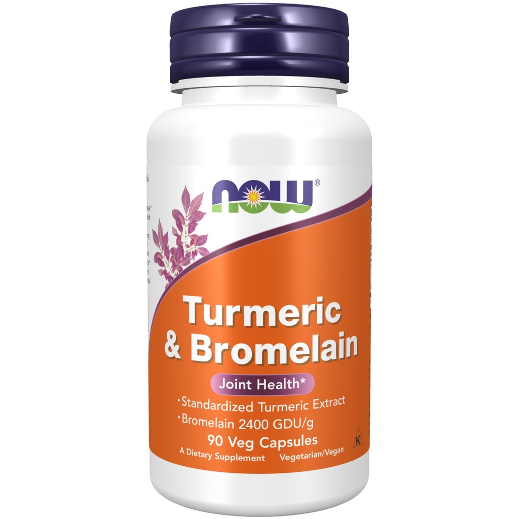 JETZT Nahrungsergänzungsmittel, Turmeric & Bromelain (Standardized Turmeric Extract) mit Bromelain 2400 GDU/g, 90 Veg Kapseln