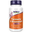 JETZT Nahrungsergänzungsmittel, Turmeric & Bromelain (Standardized Turmeric Extract) mit Bromelain 2400 GDU/g, 90 Veg Kapseln