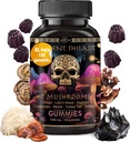 ad hoc Shilajit Pure Himalayan Organic Gummies - Immununterstützung, Energie-Supplements - Shilajit Resin Lions Mane, Cordyceps, Reishi, Türkei Tail, Chaga,Shiitake Mushroom Gummies (120 Ct)