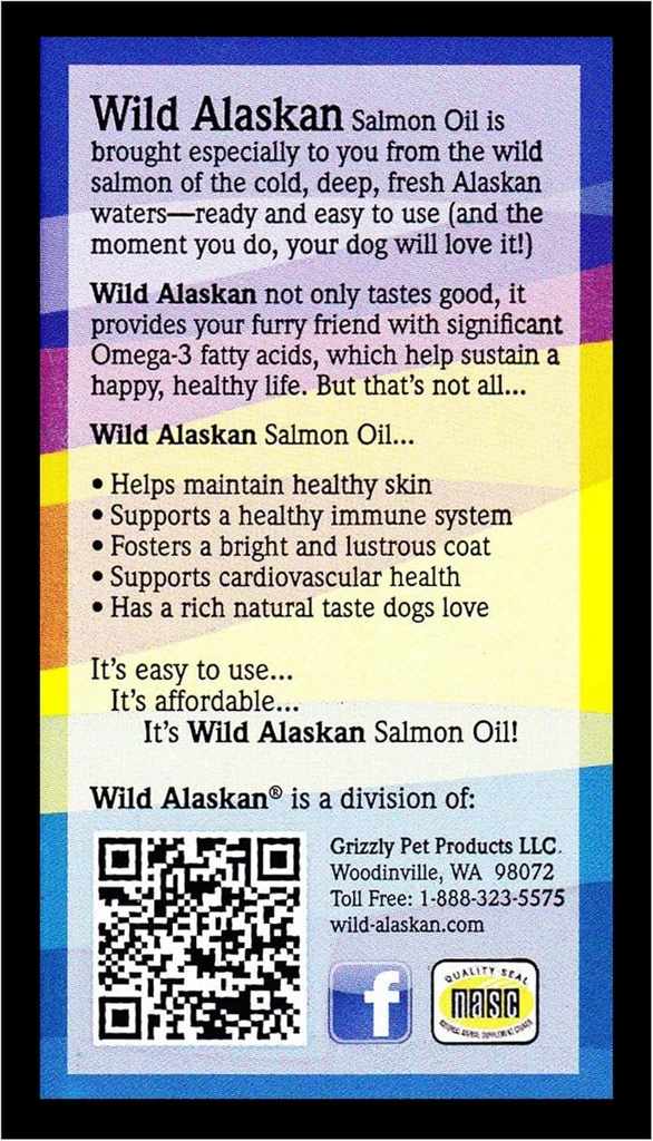 Wild Alaskan Skin & Coat Lachs Öl basierte Omega-3 Ergänzung für Hunde, 16 fl.oz.