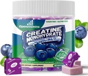 Creatine Monohydrat Soft Chews Complex 6400mg für Herren & Frauen - Fortgeschrittene Formel W/L-Taurine + Vitamin B12, Sugar Free Chewable Supplement,60 Blueberry Softchews