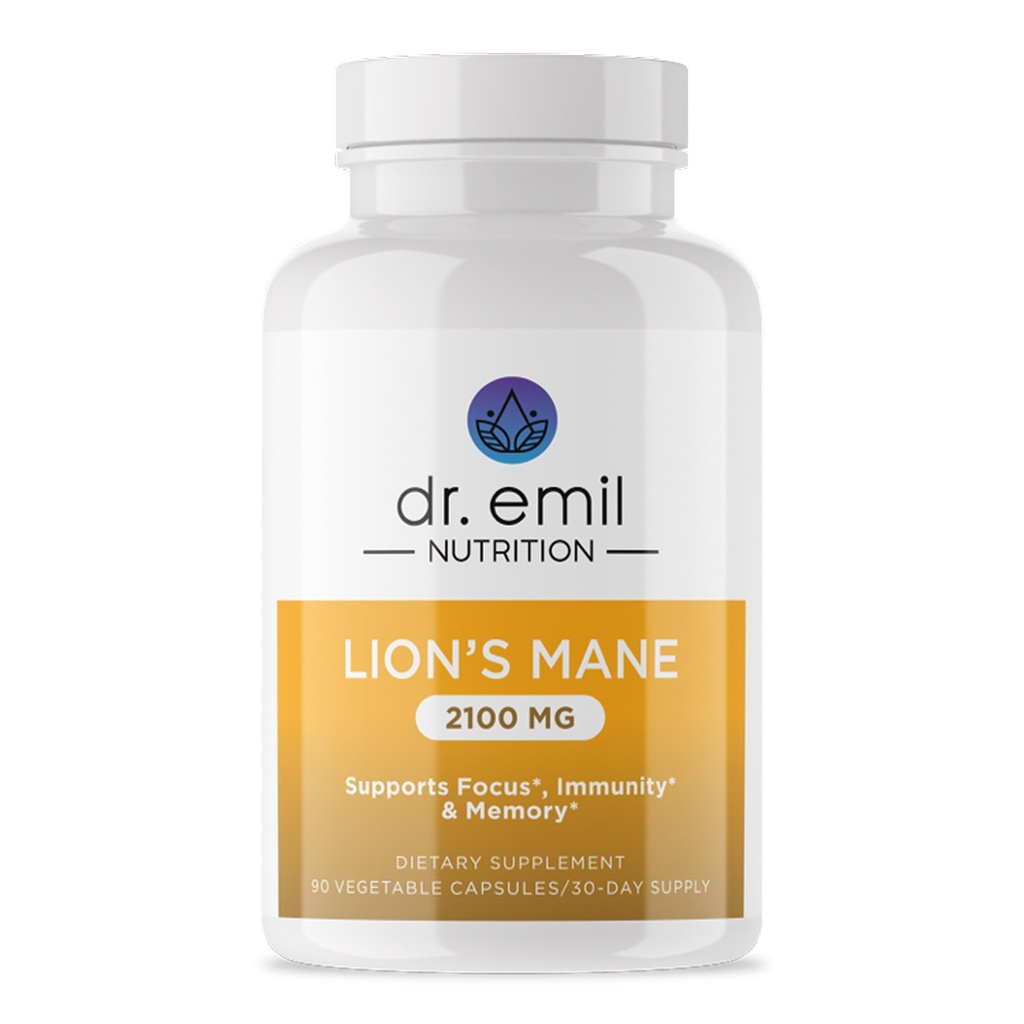 DR. EMIL NUTRIITION 2100mg Capsules de complément de la Mane des Lions organiques - Focus, Clarté mentale et Cognition - Supplément de la Mane des Lions Nootropiques avec la Mane des Lions organiques