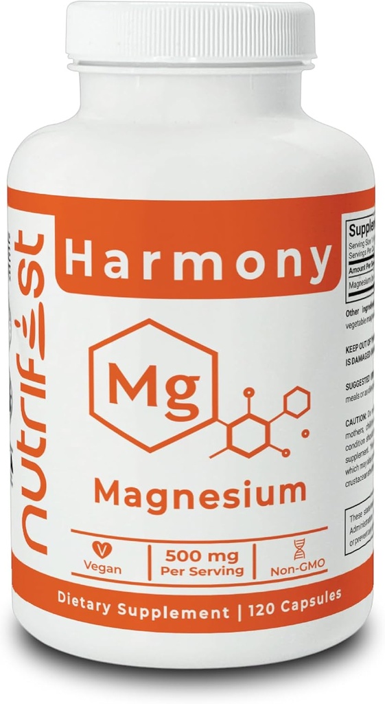 Magnesiumoxid-Lebensverlängerung Formel Hohe Absorption für MuskelRelaxation, Energie, Immunität und Cardio Health|120 Kapseln Non-GMO, Vegan
