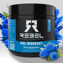 Rebel SupplementsTM Blue Razz Loaded Pre Workout | Extreme Pumps, Laser Focus, Insane Energy | 7000mg L-Citrulline, 4000mg Beta Alanine, 1500mg Nitrosigine®, 350mg Caffeine | 50 Servietten