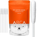 Baumwoll-Swabs für Hunde und Katzen - Katze &amp; Hund Ohr Reiniger Long Cotton Swab - Extra Long Stick, Katze &amp; Hund Ohr Reinigungsset für Welpen und Haustiere, Mehrzweck Pet Cotton Swabs für Ohren (100 Buds)