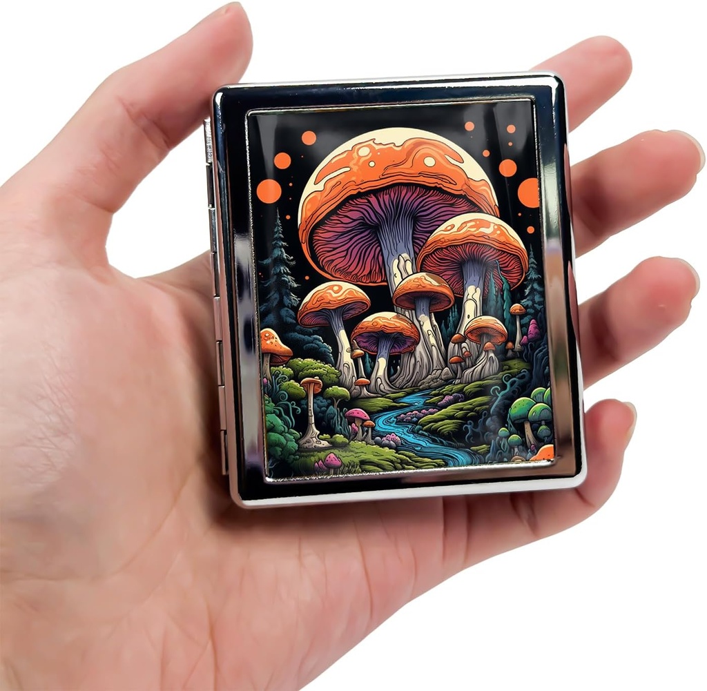 8-Kommentar Pille Box Organizer Tragbare und stilvolle Medizin Fall, Vielseitige Aufbewahrung für Medikamente - Ideale Reise Zubehör & Einzigartige Geschenkidee (Enchanted Mushroom Forest)