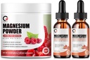 Magnesium Glycinat Tropfen & 680mg Magnesium Glycinat Komplexes Pulver für Männer & Frauen, Unterstützung Energie, Nacht, Muskel & Gelenk Funktion, Non-GMO, Vegan