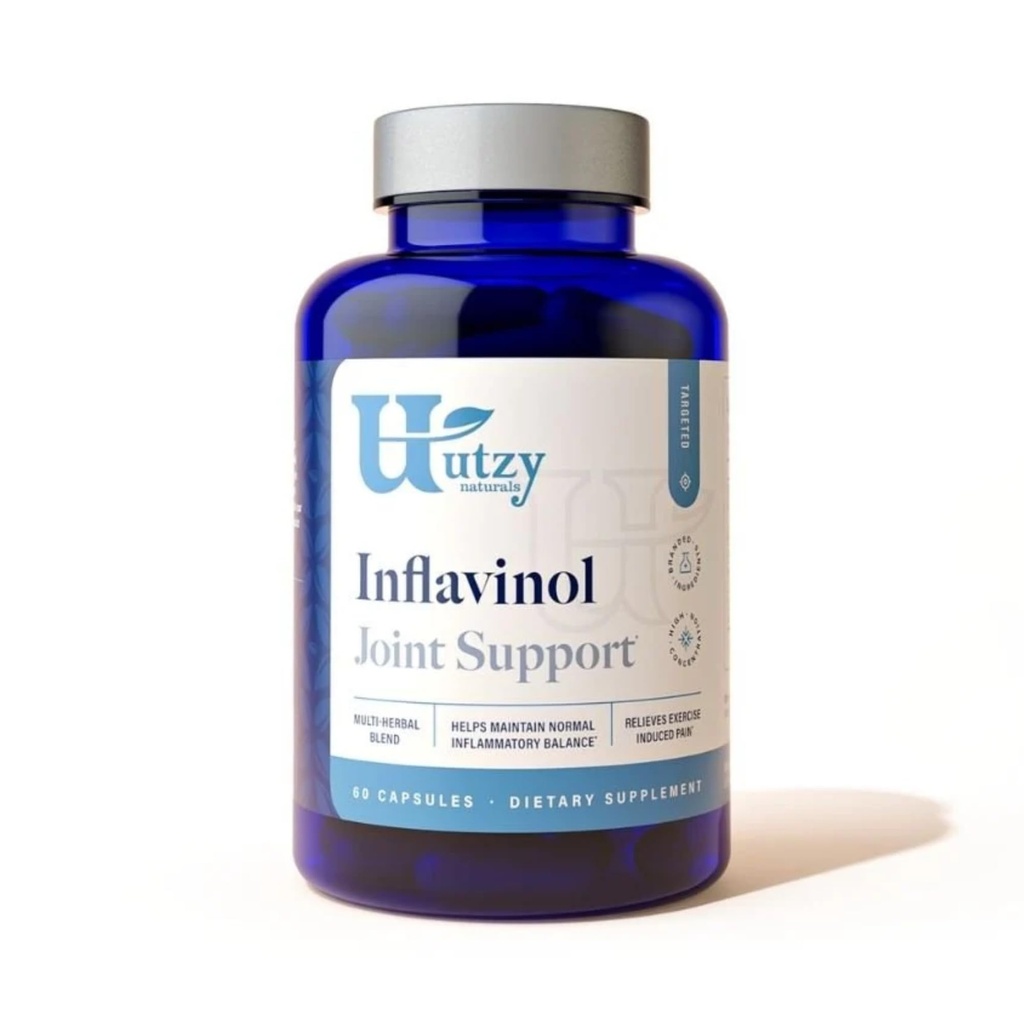 Utzy Naturals Inflavinol | Joint Support Supplement | mit Ginger, Devils Claw (mit Harpagoside), Boswellia serrata (als Casperome®), & Rosemary (als AquaROX®) | Flavonoid Blend | 60 Kapseln