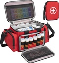 Medizinische Aufbewahrungstasche, Pill Bottle Organizer mit tragbaren kleinen Beutel, medizinische Flasche Organizer Leere mit Schultergurt für Home Storage und Reisen