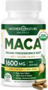 Mutter Natur Bio Maca Root Capsules – 1600mg, 120 Vegan Capsules – Non GMO Peruvian Yellow, Red & Black Maca für Männer & Frauen - Energie, Hormon, Gehirn & Gewicht Well-Being