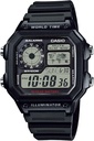 Casio AE1200WH Serie | Herren Digitale Uhr | 100M WR | Multi Alarme | 100 SEC Stoppuhr | Countdown Timer | Weltkarte für Weltzeit | LED Licht | LC Analog Display | 10 Jahre Batterie