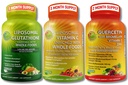 SUPPLEMENTS STUDIO High Absorption Antioxidans & Immun Support Bundle – Liposomas Vitamin C 1500mg + Glutathione 500mg + Quercetin mit Bromelain, Zink & Ganzes Nahrungsgemisch – Vegan, Non-GMO Kapseln