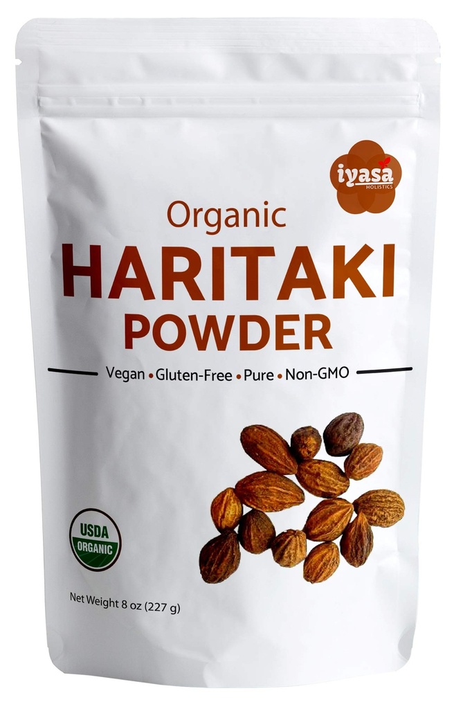 Iyasa Holistics Bio Haritaki Fruchtpulver Harde Harad Terminalia chebula Kadakapudi 8Oz 225Gm Verdauung Gas Relief Gesunde Bowel Funktion Ayurveda Superfood Resealable Pouch
