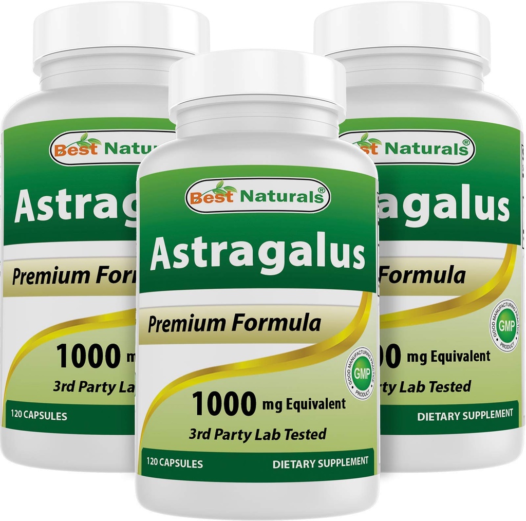 Best Naturals Astragalus Kapsel, 1000 mg, 120 Count (Pack von 3)